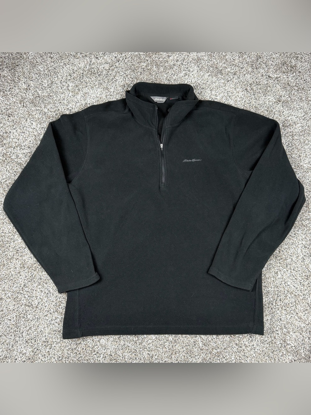 Sz XL Men’s Eddie Bauer Brand Polartec 1/4 Quarter Zip Fleece Sweatshirt Black